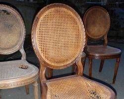 Stuhl, Stühle, Luis Phillip, Peddigrohrstuhl, Sitze, geflochtene 