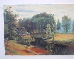 Bild, Gemälde, Malerei, Flusslandschaft
