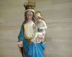 Heiligenfiguren, Maria mit Kind, Josef, mit, Kind, Gipsfiguren