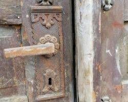  Antikes Portal Haus Eingangs Tor Tür historisch Rahmen 2 flügelig Gründerzeit alte Post