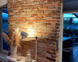 Antik Riemchen Klinker Ziegel echter Back Stein Mauer Wand Used Look rustikal Loft optik Penthouse