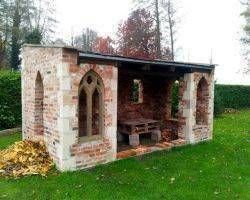  Garten Gestaltung Ruinen mauer historisch Baustoff Ziegel Terrakotta echt Stein Reichsformat Rückbau