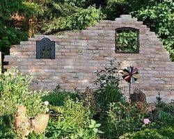  Garten Gestaltung Ruinen mauer historisch Baustoff Ziegel Terrakotta echt Stein Reichsformat Rückbau