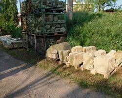  Antik Naturstein gebraucht Rückbau behauen Sandstein Bruchstein Mauerstein Trockenmauer Gartensteine