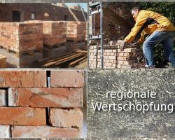 40 to LKW ab Baustelle original historische klassisch rote Ziegel steine Antik Klinker rustikal Backsteine Altziegel Rückbaustein Garten gestaltung Ruinen mauer Loft used look Landhaus